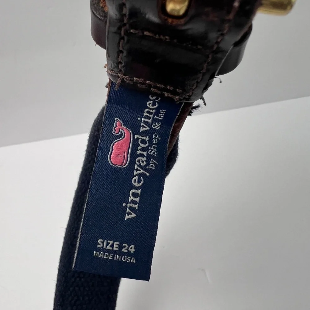 Vineyard Vines Whale Blue Belt 24 waist